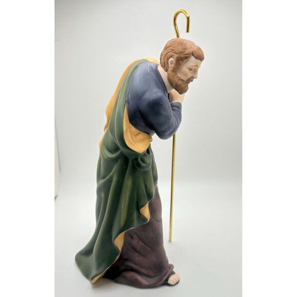 Vintage Kirkand Nativity Joseph Standing with Staff 75177 Porcelain 8 Inch - Picture 3 of 9